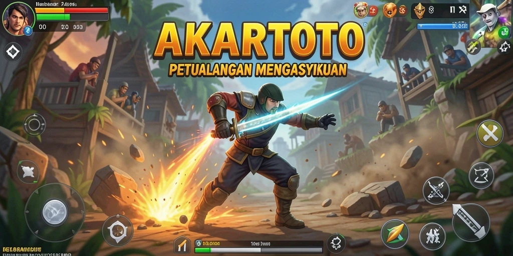 Tampilan gameplay menarik dan penuh aksi di AKARTOTO.