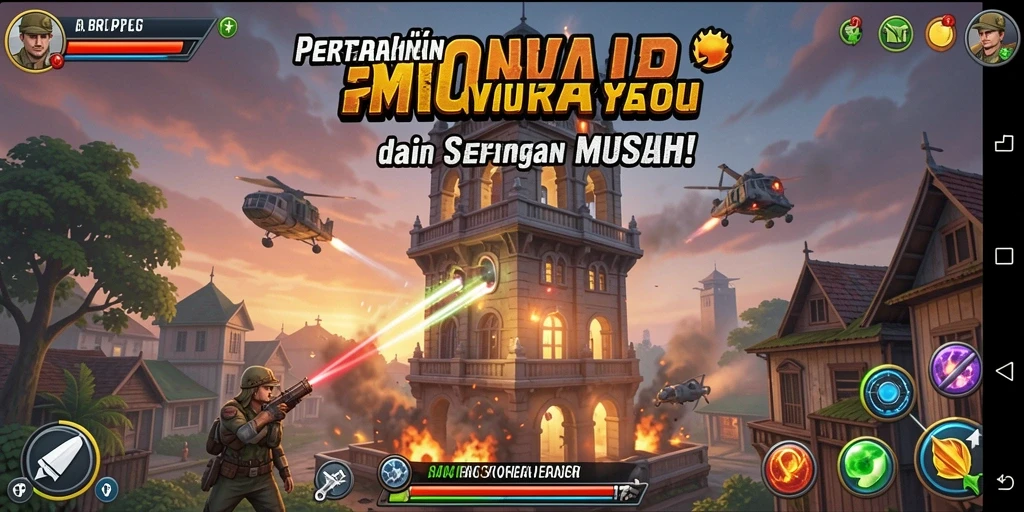 Tangkapan layar BROJP menampilkan aksi seru dalam melindungi menara.