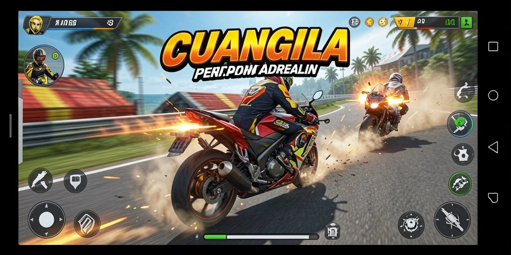 Tampilan menarik dari gameplay balapan motor di CUANGILA.