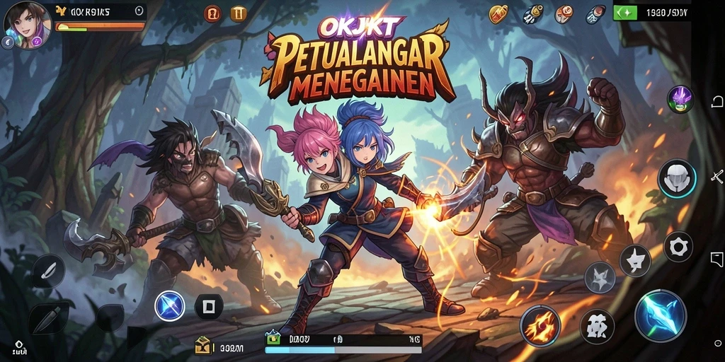 Tampilan gameplay yang penuh aksi dan karakter Anime yang menarik.