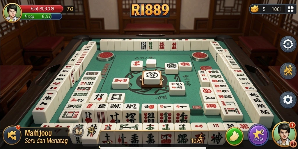Screenshot gameplay RI889 menunjukkan tantangan Mahjong yang mengasyikkan.