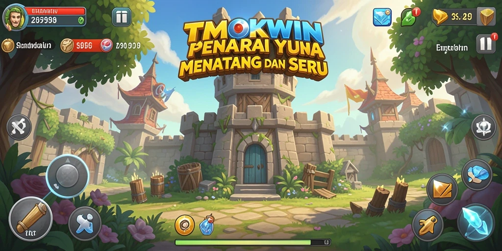Tampilan gameplay seru dari TMOKWIN dengan strategi Tower Defense.